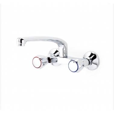 Torneira de cozinha bicomando com cano reto, de parede, série Elipse, referência 3833000 Galindo