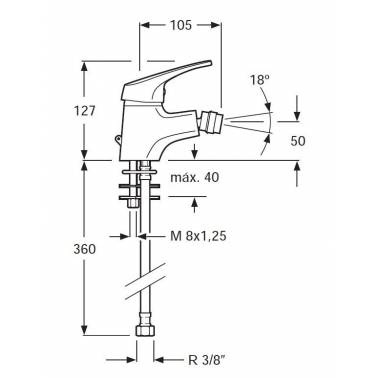 Einhebel-Bidetmischer mit Ecosystem Serie 1400