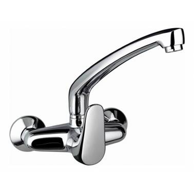 Wall-mounted single-lever kitchen tap with high cast spout, Series 1400