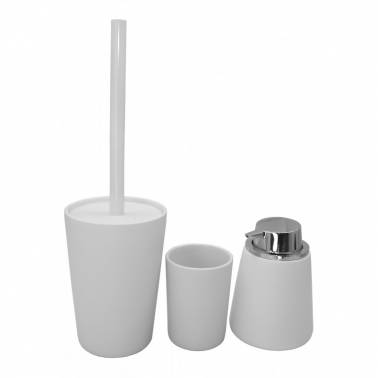 Toilettenbürste/Becher/Seifenspender-Set Referenz CJTWHI Cromados Modernos