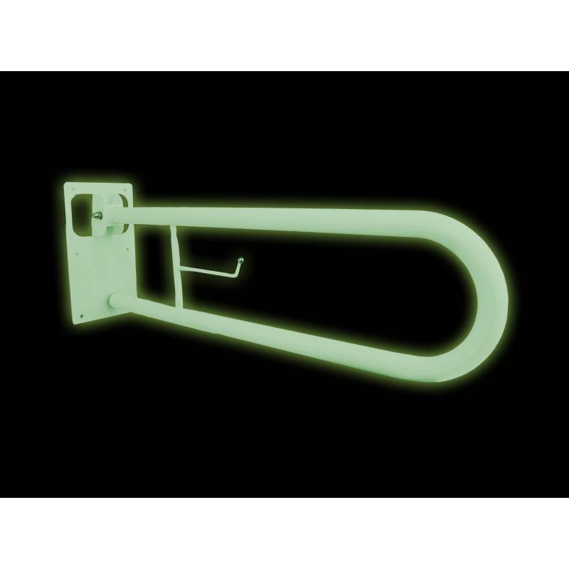 Barre d'appui pivotante rabattable avec porte-papier toilette référence MNV04LU Cromados Modernos