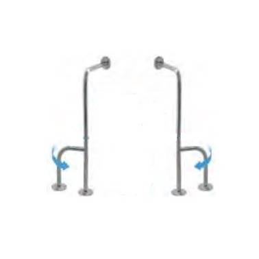 Barre de support d'angle mur-sol Cromados Modernos à 3 points. Référence MNV03C