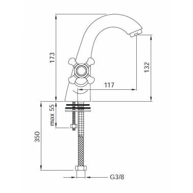 Grifo monoblock para el lavabo Serie 1700