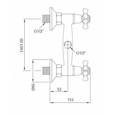 Torneira monobloco para chuveiro série 1700