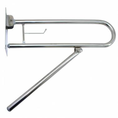 Maniglione pieghevole con supporto Modern Chrome e portarotolo