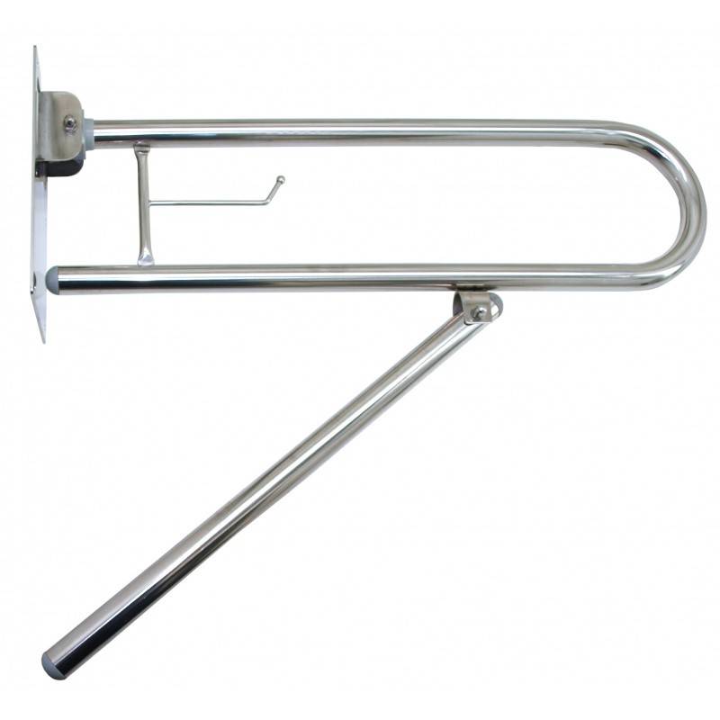 Maniglione pieghevole con supporto Modern Chrome e portarotolo