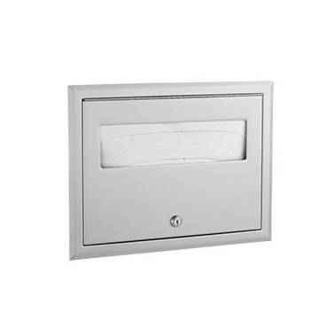 Dispensador empotrado de protectores sanitarios para inodoro marca Bobrick