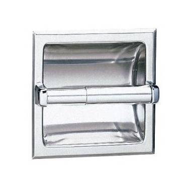 Porta-rolo de embutir em aço inoxidável, marca Bobrick . Referência B-667