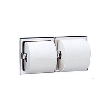 Doppelter Toilettenpapierhalter aus Edelstahl zur Unterbringung von Toilettenpapier der Marke Bobrick