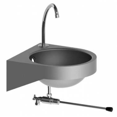 Lavamanos mural en acero inoxidable mate sin rebosadero