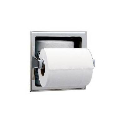 Porta carta igienica da incasso con porta rotolo di scorta del marchio Bobrick