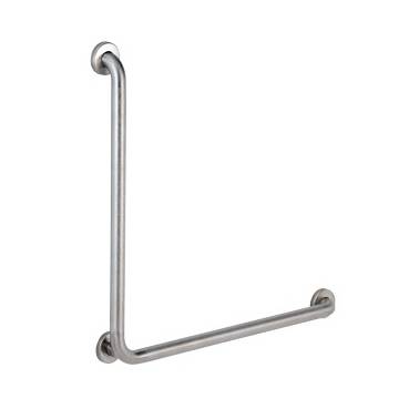 Poignée coudée à 90º avec trois points d'ancrage 762x762 mm. Marque Bobrick