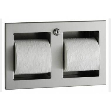 Bobrick Satin Stainless Steel Recessed Double Toilet Roll Holder