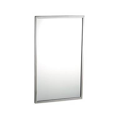 Espejo de vidrio templado con marco de acero inoxidable varias medidas marca Bobrick
