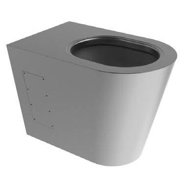 Inodoro 500 fabricado en acero inoxidable acabado satinado.