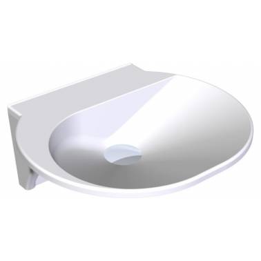 Gamba round children's washbasin in alpine white, MIRANIT model, Franke KWC brand, reference ANMW198