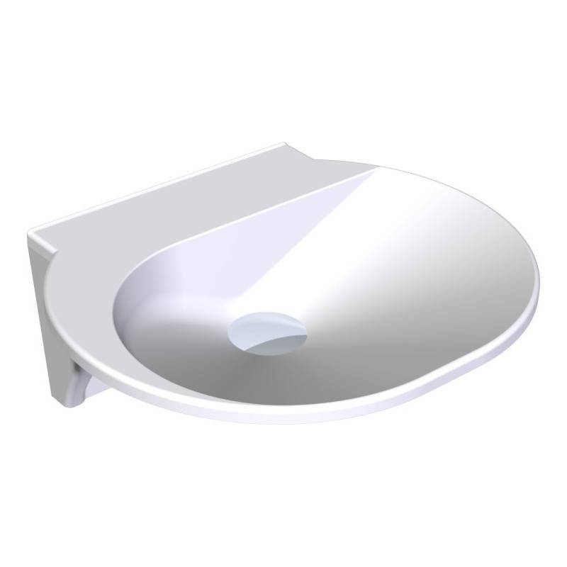 Gamba round children's washbasin in alpine white, MIRANIT model, Franke KWC brand, reference ANMW198