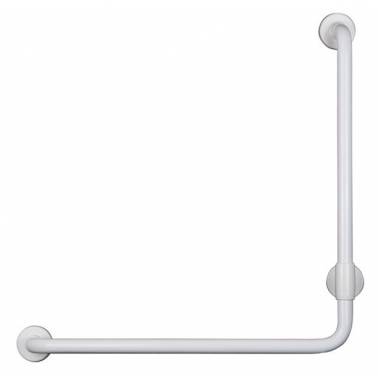 90º-Haltegriff zur Wandmontage aus verzinktem Stahl mit weißer PVC-Beschichtung, Marke Komercia