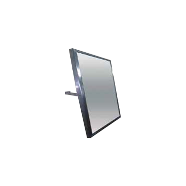 Espejo reclinable para discapacitados con marco fabricado en acero inoxidable satinado Komercia