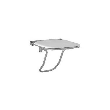 Siège pliant en acier inoxydable AISI304 avec finition satinée et assise en tôle ABS blanche de Komercia