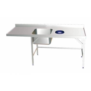 Mesa de cocina mural de prelavado con fregadero izquierdo de 200x700x850 mm Fricosmos