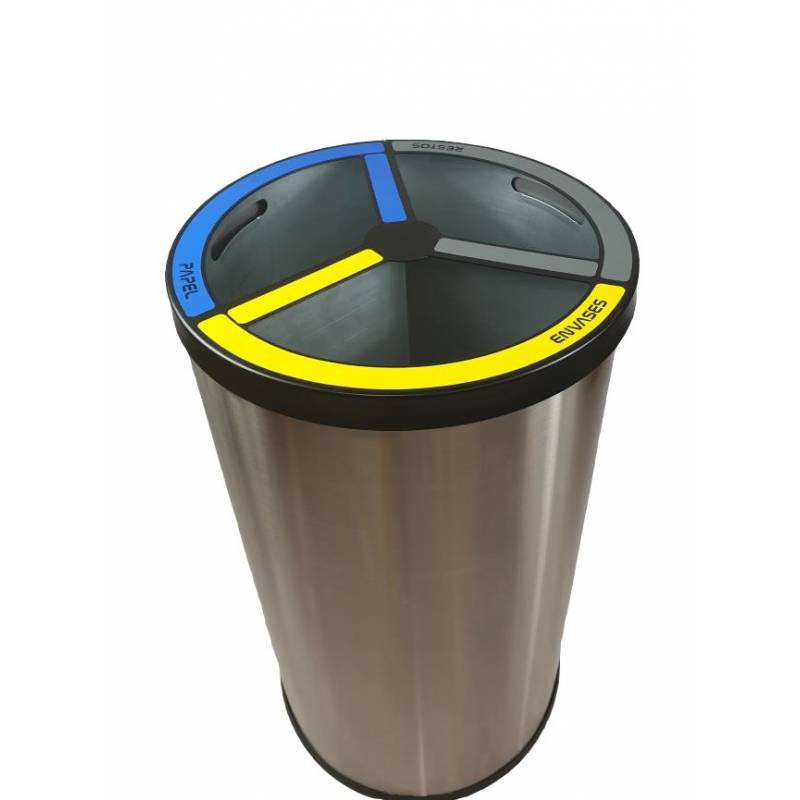 Contenitore circolare per la raccolta differenziata in acciaio verniciato. Riferimento ACC-219