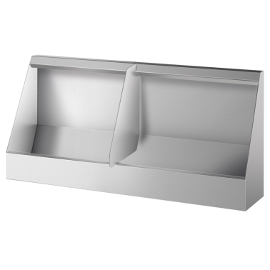 Hängendes Sammelurinal aus satiniertem Edelstahl, verschiedene Größen, Marke Komercia .