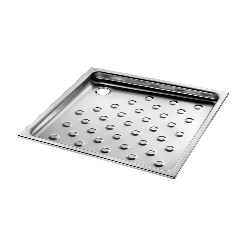 Plato de ducha enrasado fabricado en acero inoxidable para baños convencionales y PMR