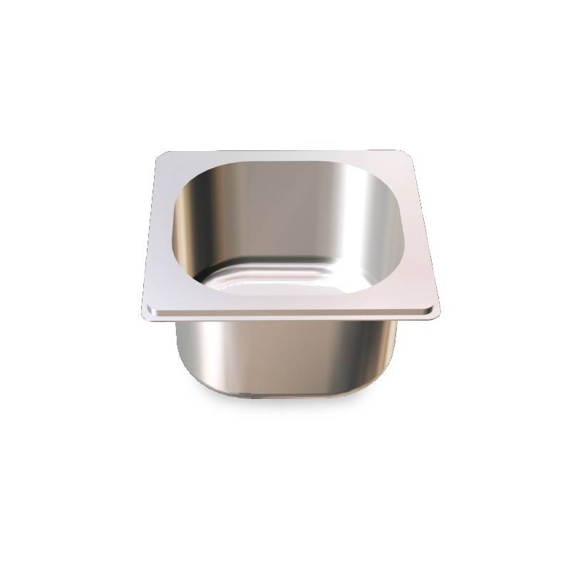 Cubeta Gastronorm 1/6 lisa de acero inoxidable AISI 304 de 176x162x20 mm Fricosmos
