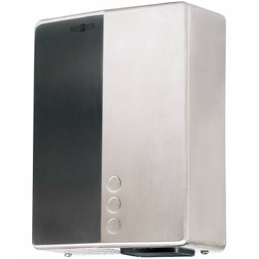 Automatischer Händetrockner aus Edelstahl von Nofer mit wählbarer Leistung. Referenz 01481.S