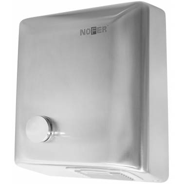 Secamanos activado por pulsador fabricado en acero inoxidable Nofer. Referencia 01450.S