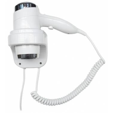 Secador de pelo mural de color blanco con dos velocidades marca Nofer