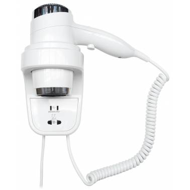 Secador de pelo mural con base y enchufe para afeitadoras marca Nofer