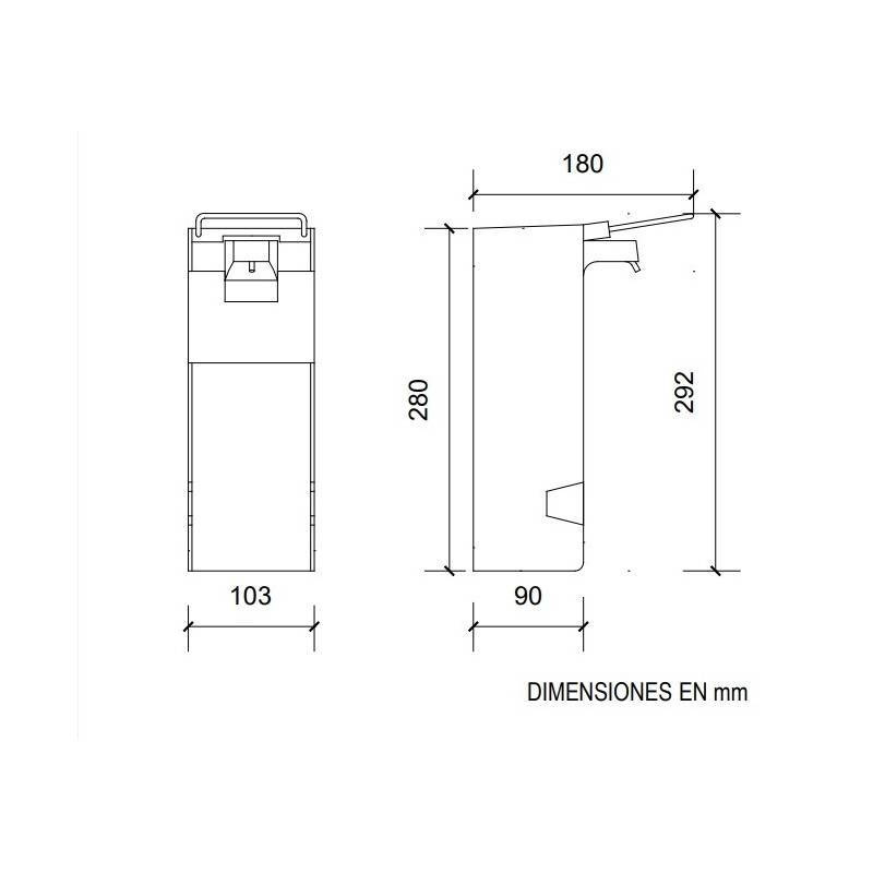 Hospital soap dispenser with long lever and 1000ml capacity Nofer