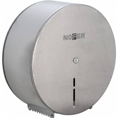 Dispensador de papel higiénico industrial fabricado en acero inoxidable marca Nofer