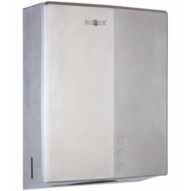 Z-type paper towel dispenser made of stainless steel, Nofer brand. Reference 04046.S