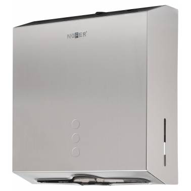 Distributore di salviette piegato a Z in acciaio inox, marca Nofer. Riferimento 04006.S
