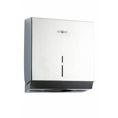Z-fold tissue paper dispenser, Nofer brand, made of stainless steel