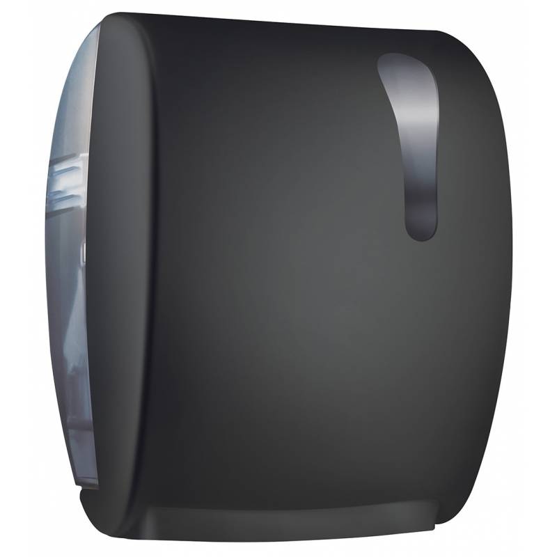 Dispensador de papel toalla con corte automático en ABS negro marca Nofer