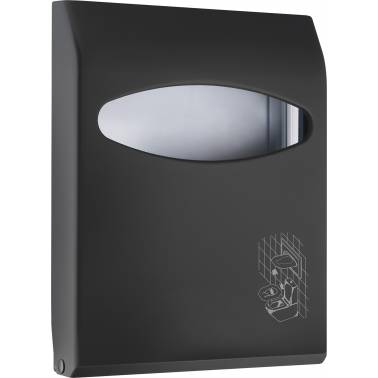 Dispensador de aros higiénicos para WC fabricado en ABS de color negro marca Nofer