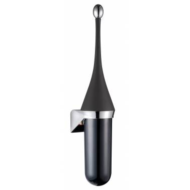 Toilet brush holder, wall-mounted, made of black ABS, Nofer brand