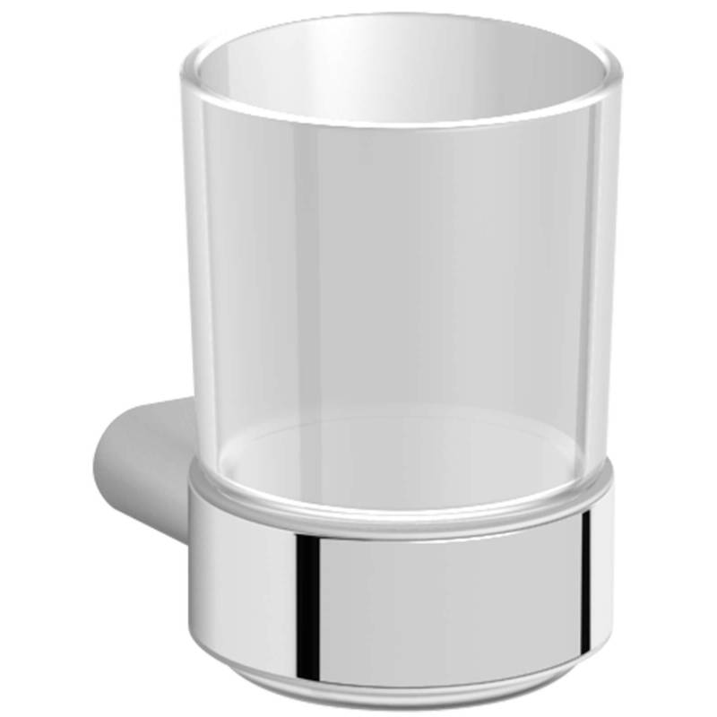 Porta escovas de dentes de parede em latão cromado brilhante, modelo Santorini, marca Nofer