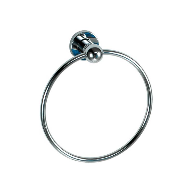 Großer ringförmiger Handtuchhalter für das Badezimmer aus verchromtem Messing mit Hochglanzoberfläche, Modell Siena, Marke Nofer
