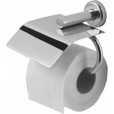 Bathroom roll holder for toilet paper in shiny chrome plated brass, Siena model, Nofer brand
