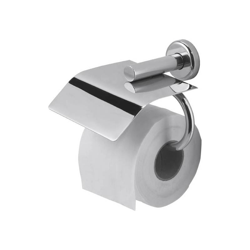 Badezimmerrollenhalter für Toilettenpapier aus glänzend verchromtem Messing, Modell Siena, Marke Nofer