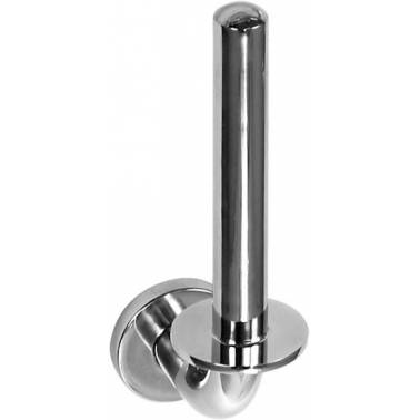 Porta rotolo di carta igienica di scorta per bagno in ottone cromato lucido, modello Siena, marca Nofer