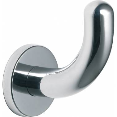 Semplice appendiabiti da bagno in ottone cromato, finitura lucida, modello Siena, marchio Nofer