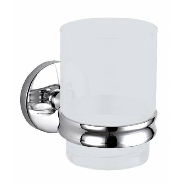 Porta escovas de dentes em vidro fosco com suporte de parede modelo Monaco da Nofer