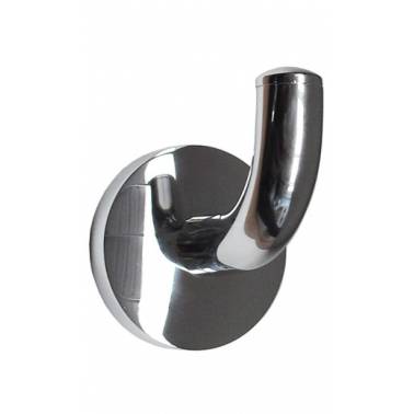 Single bathroom hanger made of shiny chrome-plated brass, Monaco model, Nofer brand