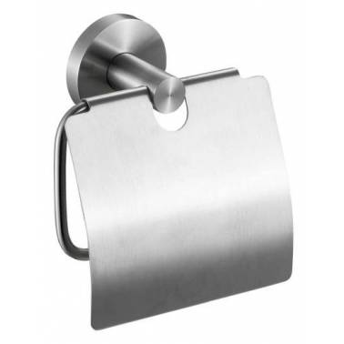 Porte-rouleau de papier toilette avec couvercle en acier inoxydable, modèle Niza, marque Nofer